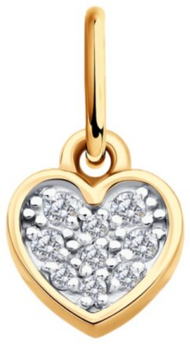 Подвеска Diamant 51-130-02862-1 вес 0.5 г золото, фианит