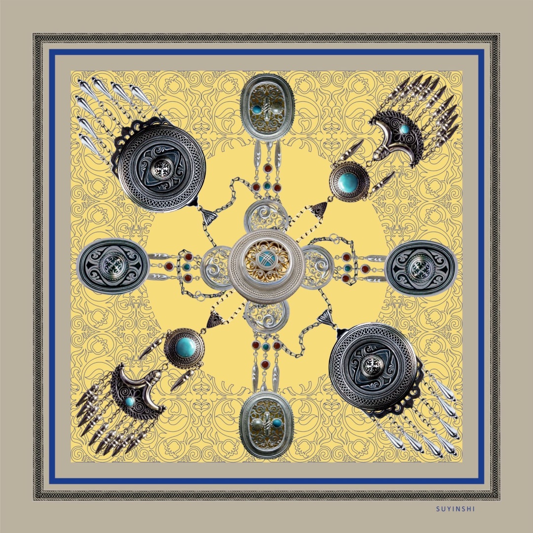 Платок SUYINSHI шелк 90 x 90 см