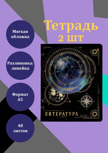 Предметная тетрадь АЛЬТ 7-48-1335/02, 48 л, А5, линейка, мягкая обложка, 2 шт