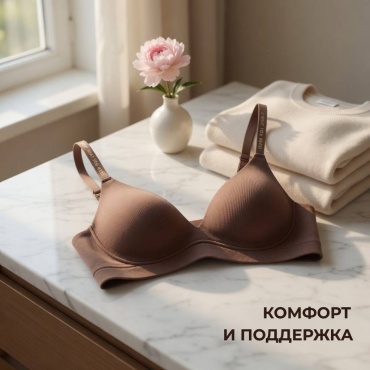 Бюстгальтер мягкая чашка Shantal Lingerie коричневый