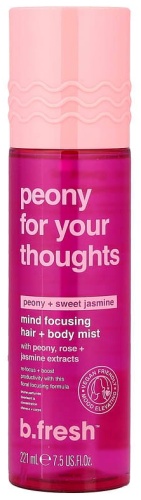 B.fresh Peony For Your Thoughts, концентрирующий спрей для тела, пион и сладкий жасмин, 221 мл спрей для тела 221 мл