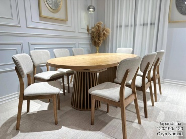 Раздвижной стол Janadi lux, 190х120x73 см, шпон, коричневый