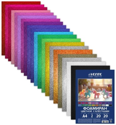 Фоамиран А4 20цв.20л. deVente 8112420