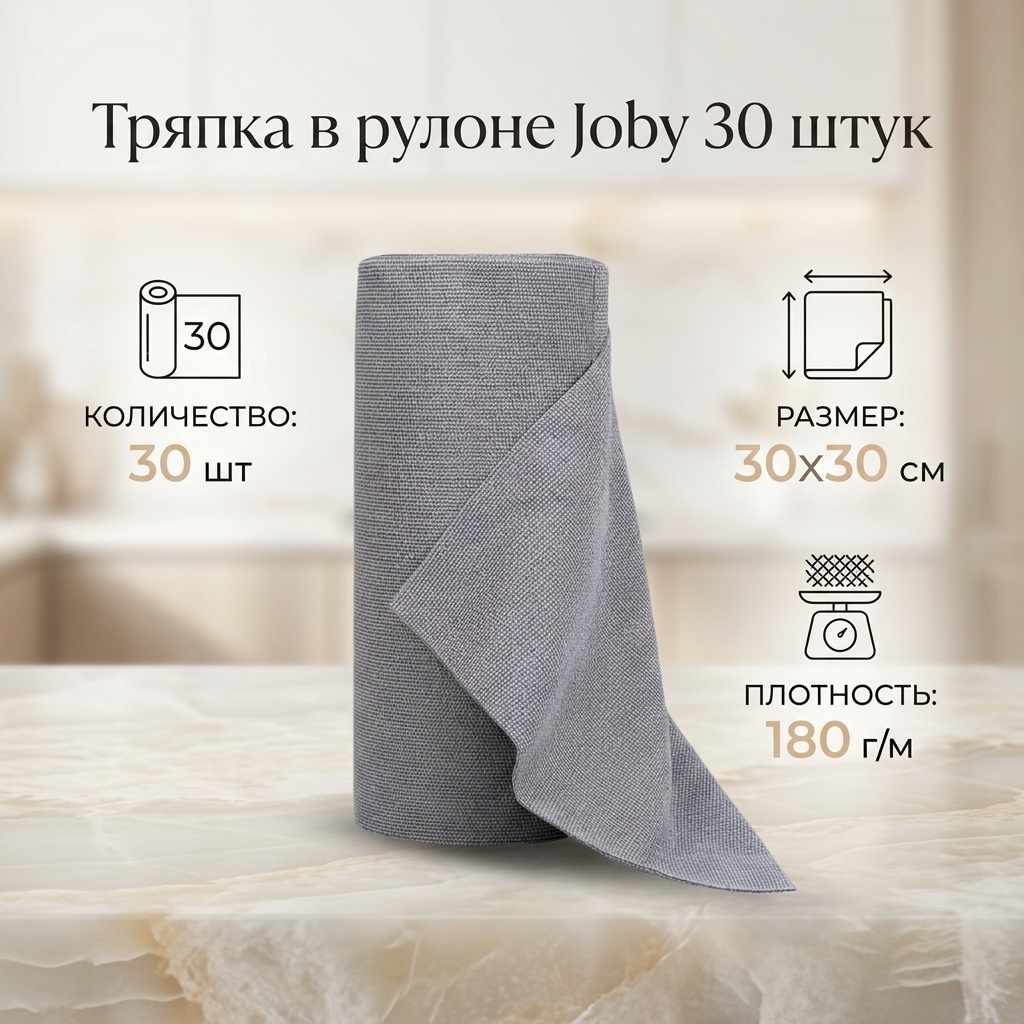 Joby тряпка Тряпка в рулоне 30 штук 30 шт, микрофибра