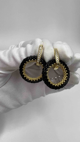 Серьги BeautyGift латунь, бисер, бисер