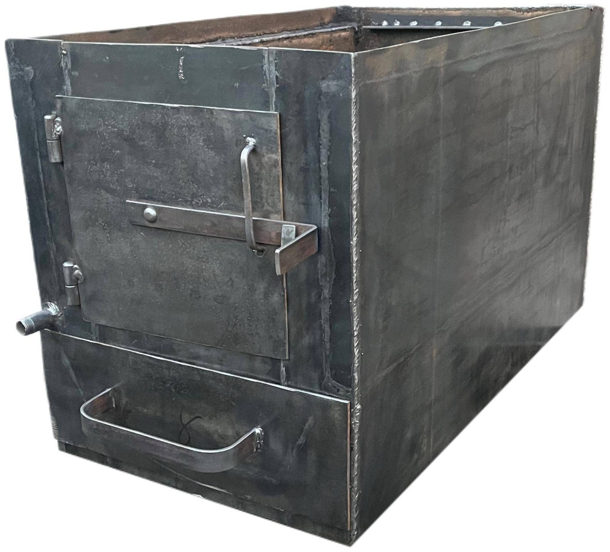 Печь отопительная 4 мм. Обогрев до 120 куб.м, топливо уголь (43х80х50 см)