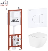 White House унитаз с инсталляцией JIKA с кнопкой белой + Унитаз подвесной SANITECO Tornado, санфаянс