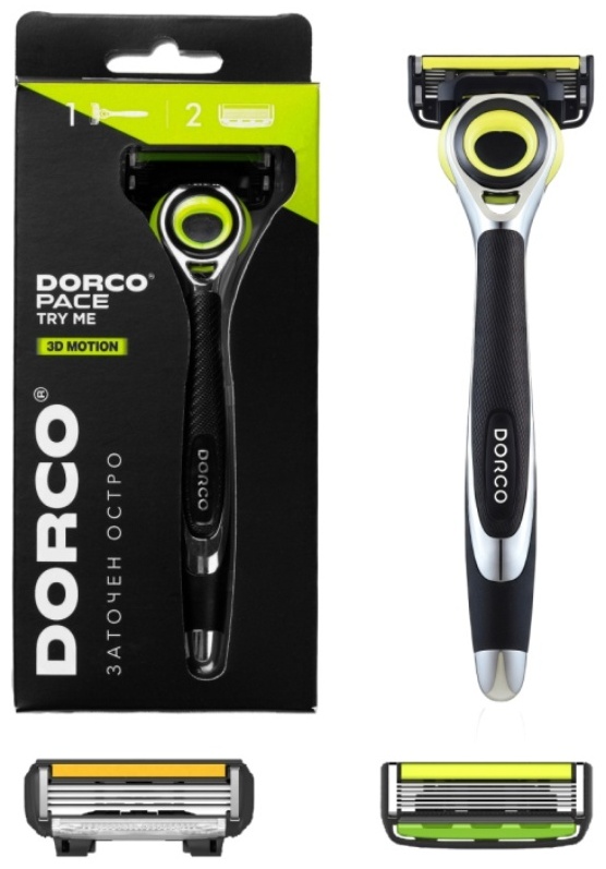 DORCO Pace Try Me 3D Motion бритвенный станок 1 шт + сменные кассеты 2 шт