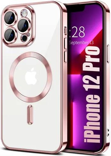 Чехол SherWay для Apple iPhone 12 Pro розово-прозрачный
