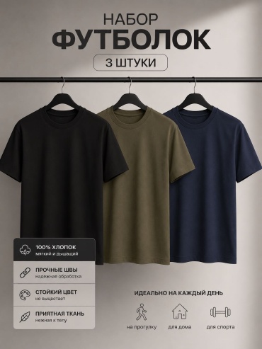 Футболка Tifan черный, мультиколор