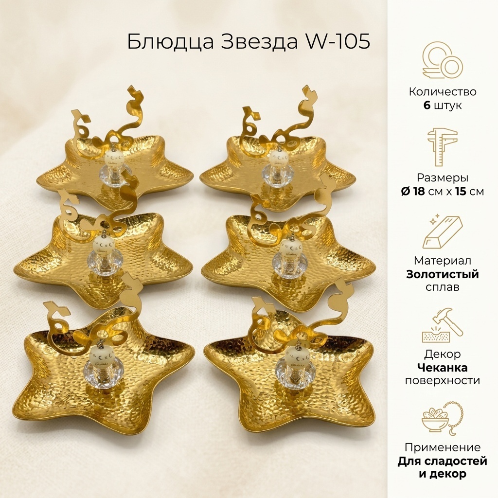 Блюдце 15 см, 6 шт, металл