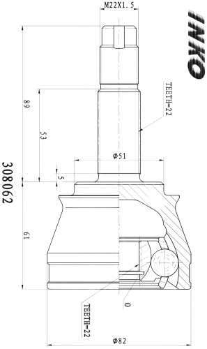 INKO шрус наружный 308062