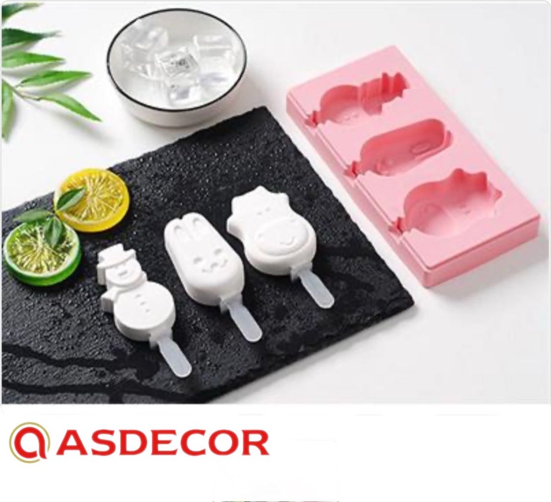 Asdecor для мороженого 1346ФССЗ Зайчик, Снеговик, Бычонок, силикон