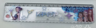 Линейка 30284549_260874994, 20 см, 1 шт, пластик, голубой, прозрачный