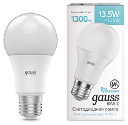 Gauss 135W E27, светодиодная, нейтральный белый