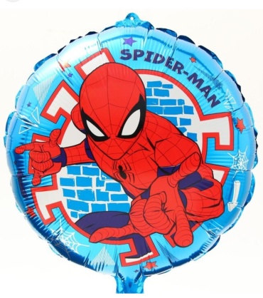Воздушный шар Marvel Spiderman 1 шт, красный, голубой