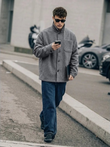 Пальто серый