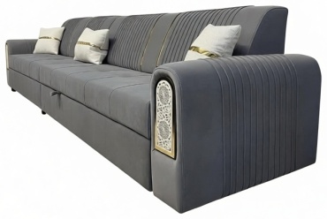 Диван Letostore Venice, 400х90 см, обивка велюр, серый