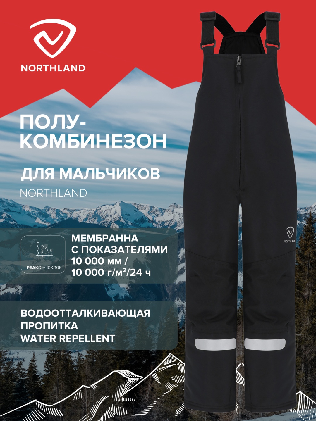 Комбинезон с брюками Northland черный