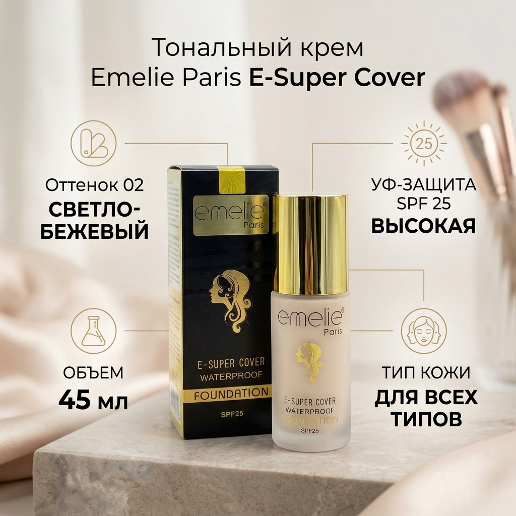Emelie Emelie тональный крем 02 45 мл