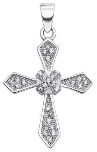 Крестик ZGOLD 625118 вес 1.6 г серебро, фианит
