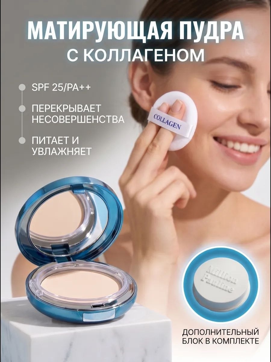 Пудра ENOUGH Компактная пудра Collagen Hydro Moisture Two Way Cake сухая 21 (Natural Beige) бежевый