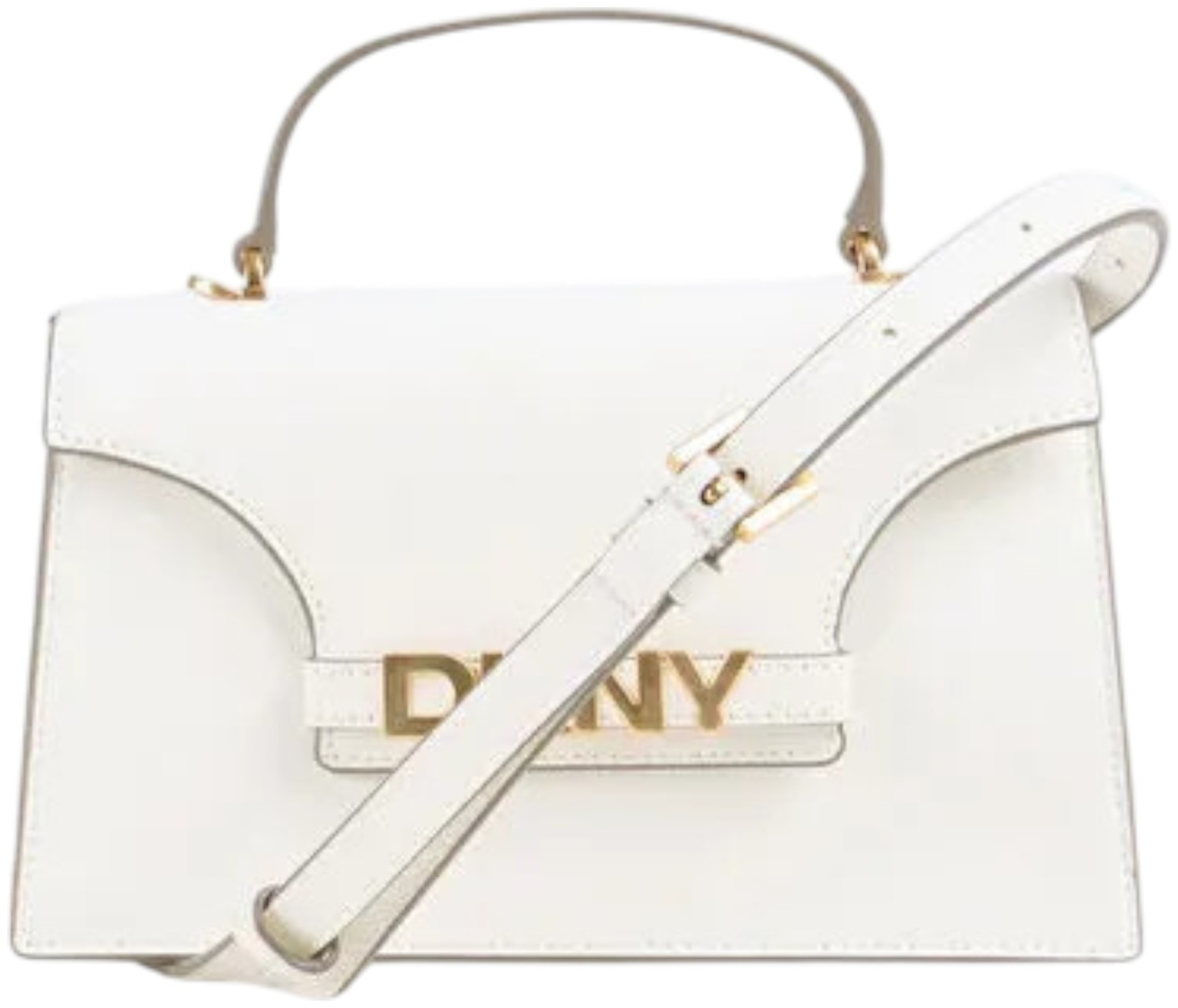 Поясная сумка DKNY натуральная кожа, полиуретан белый 4 л