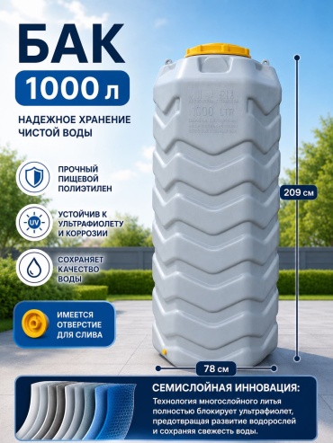 Бак Jahon Invest Plast 1000 л, пластик
