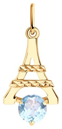 Подвеска Diamant PEN-DI-585-36115625 вес 0.639 г золото, топаз