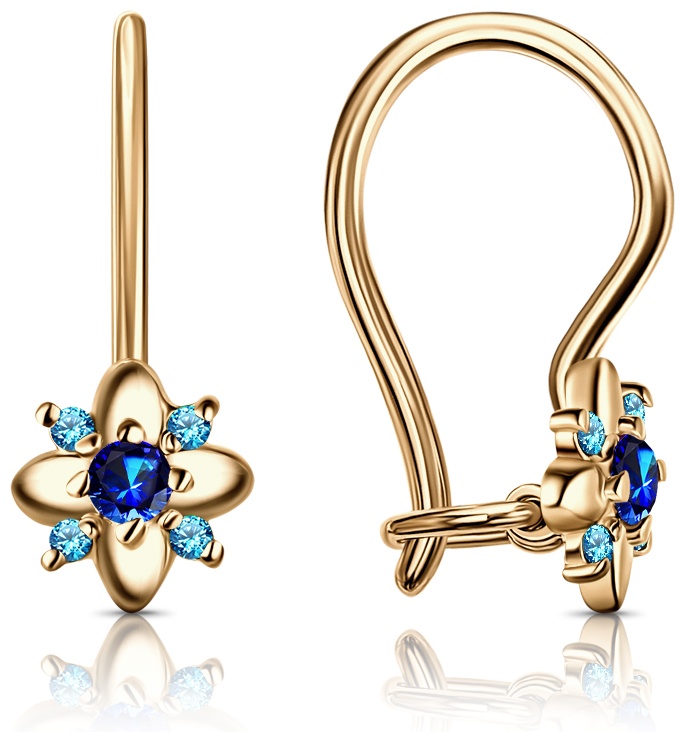 Серьги Lucente EAR-LU-585-640871 вес 0.941 г золото, фианит