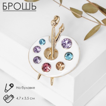 Брошь Queen fair бижутерный сплав, эмаль, стразы