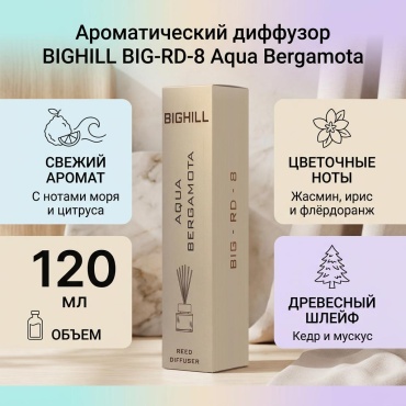 Диффузор с палочками Eyfel бергамот, вербена, жасмин, апельсин, ирис, кедровое дерево, мускус. 120 мл