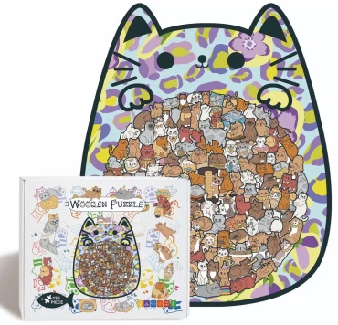 WOODEN PUZZLE Сиреневый котик деревянные 135 деталей