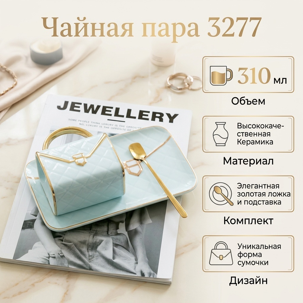 Чайная пара , 310 мл, керамика, 1 шт.