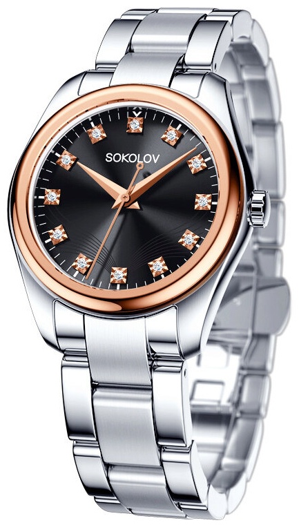 Кварцевые SOKOLOV красное золото, сталь