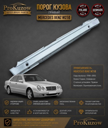 Prokuzow Pro3527012W кузовной порог Mercedes-Benz 200, 230, 240, 280,W210 1995-2001
