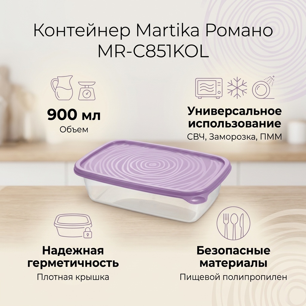 Martika контейнер Романо MR-C851KOL 1 шт, полипропилен