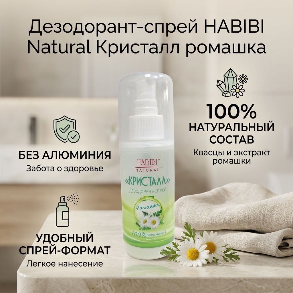 HABIBI Natural Кристалл ромашка дезодорант унисекс 100 мл