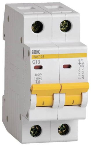 IEK автоматический выключатель 2P 13 A, 4.5 кА, 220/400 В