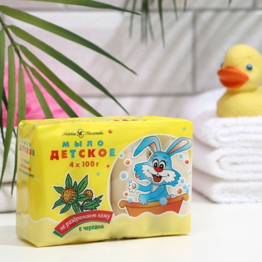 Кусковое мыло детское Невская косметика с чередой Череда 4 шт