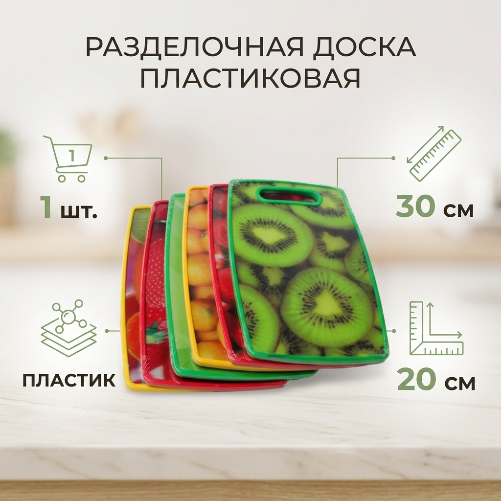 Разделочная доска 30309227_814507732 1 шт, пластик