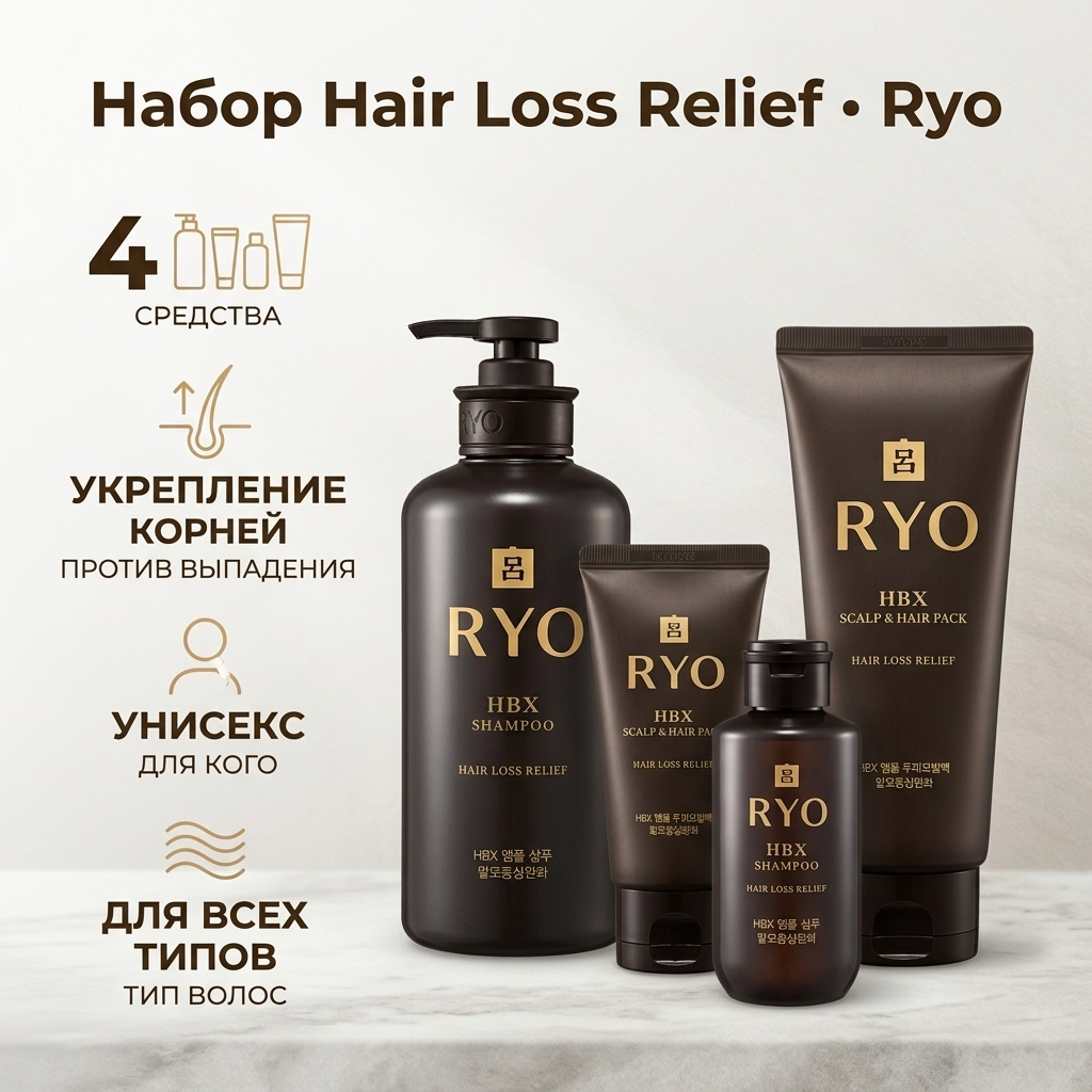Ryo Hair Loss Relief Set набор по уходу за волосами унисекс