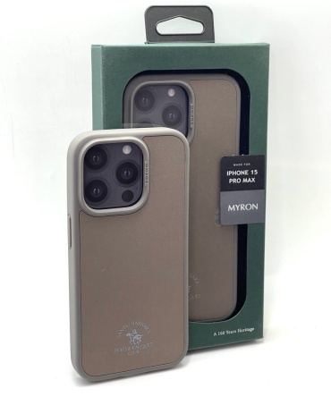 Чехол Santa Barbara Polo & Racquet Club для Apple iPhone 15 Pro Max темно-коричневый