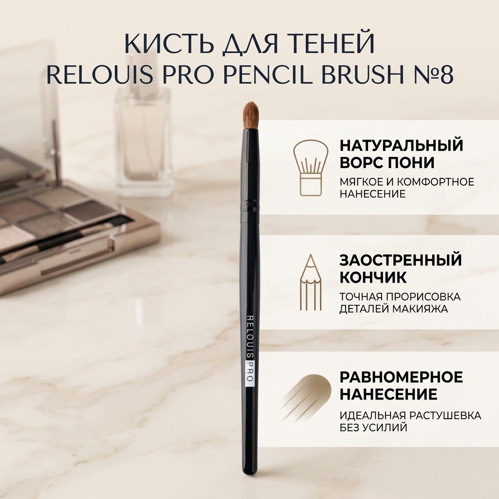 RELOUIS кисть для теней Pro Pencil Brush №8