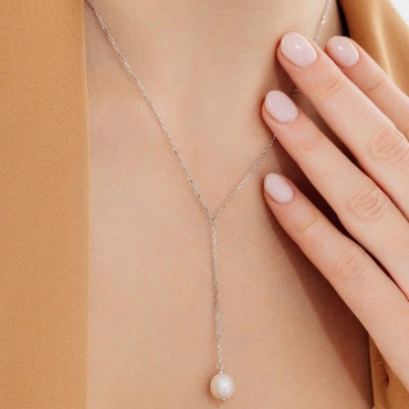Колье Gaukhar Jewelry SR164-N длина 50 см вес 3.21 г серебро, жемчуг