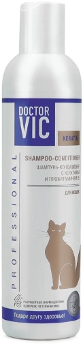 Doctor VIC Шампунь-кондиционер с кератином и провитамином B5 для кошек 250 мл