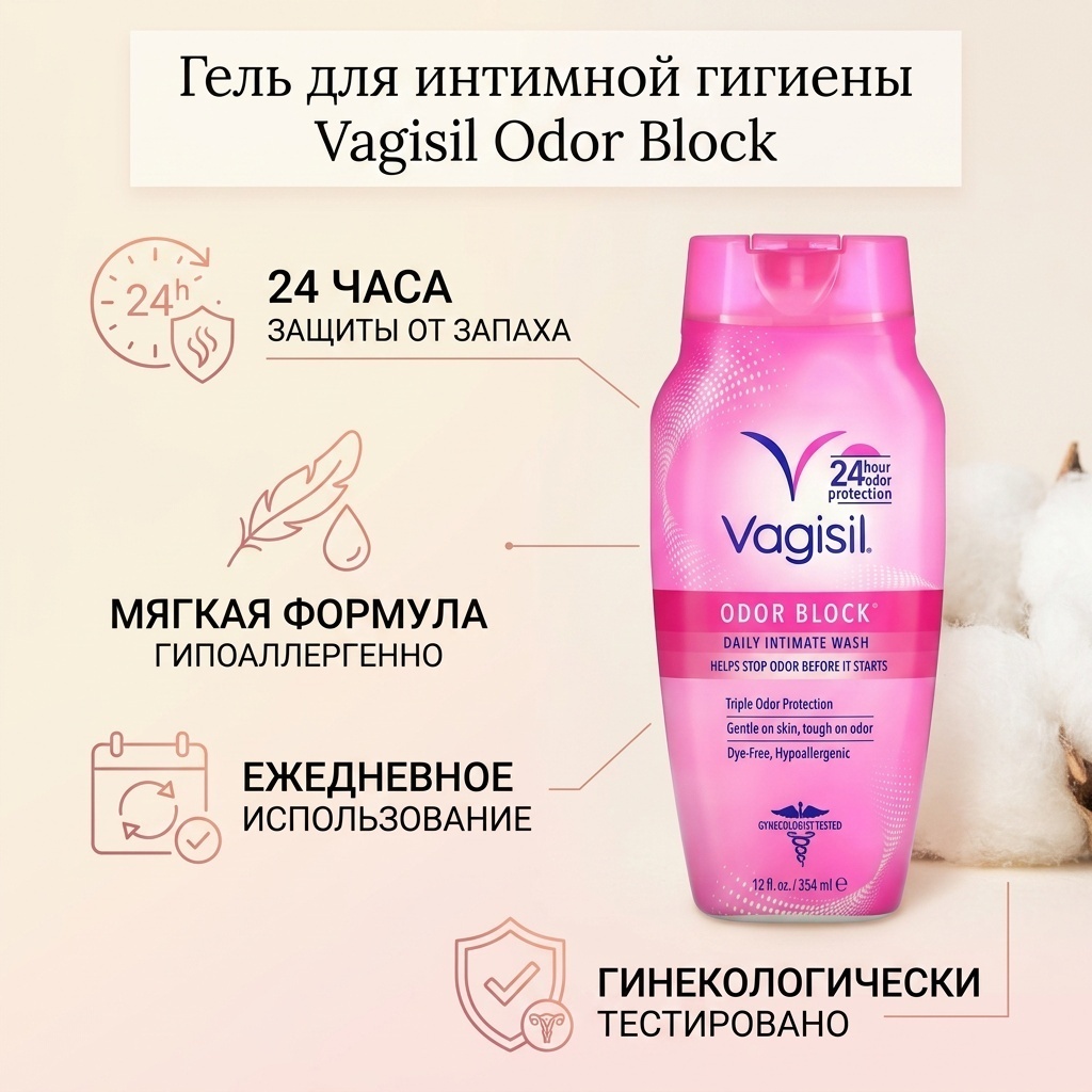 Vagisil Odor Block гель для интимной гигиены 354 мл