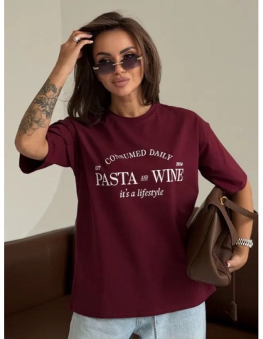 Футболка FASHION PASTA and WINE бордовый