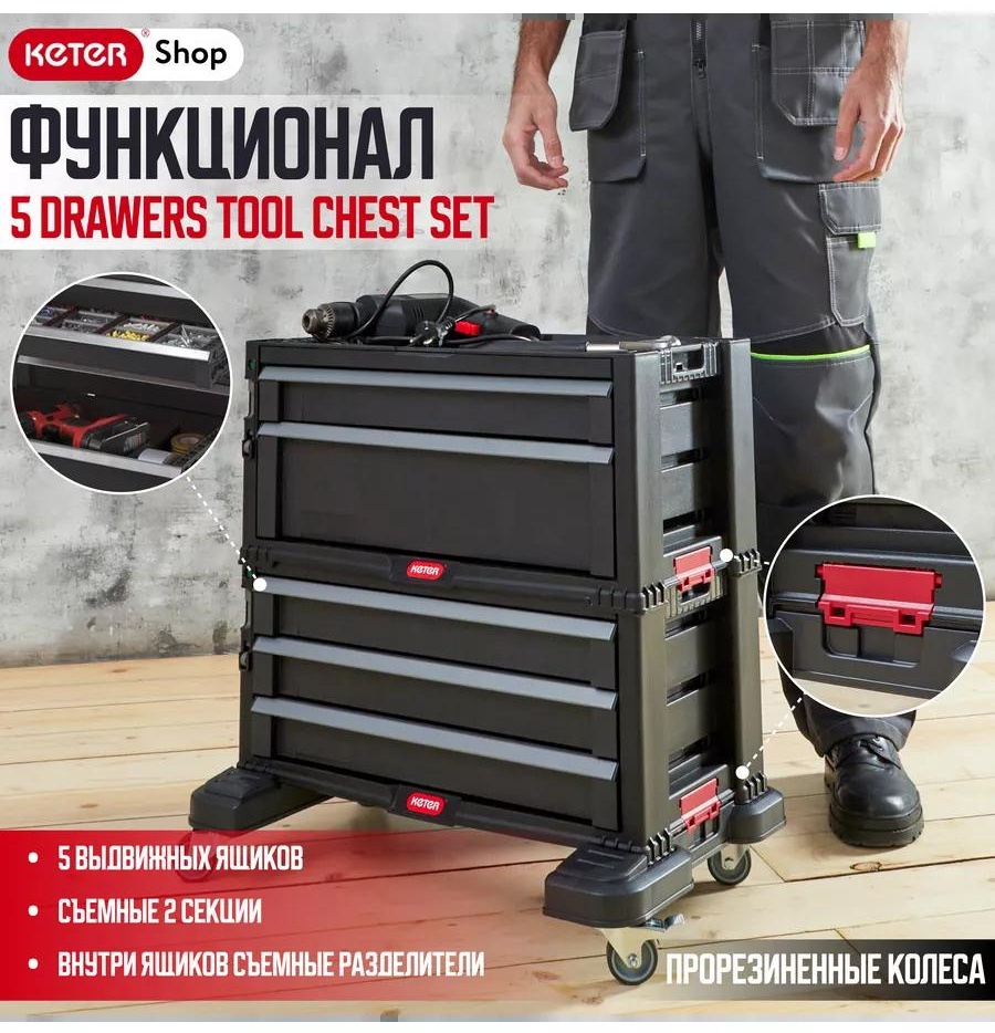 Ящик для инструментов 28.9x56x50.2 см, пластик