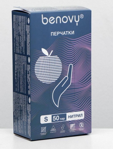 Benovy S нитрил розовые перчатки 100 шт